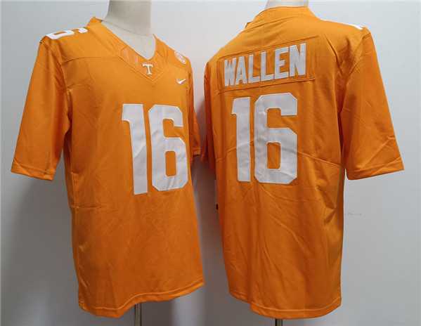 Mens Notre Tennessee Volunteers #16 Morgan Wallen Orange Stitched Jersey
